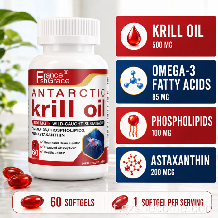 Shecome Krill Oil Softgels Cuore Cervello Salute delle articolazioni